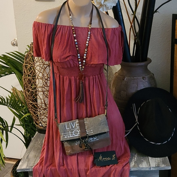 MONA B NEW NWT MAXI MULTI TIE DYE DRESS S/M - Picture 14 of 16